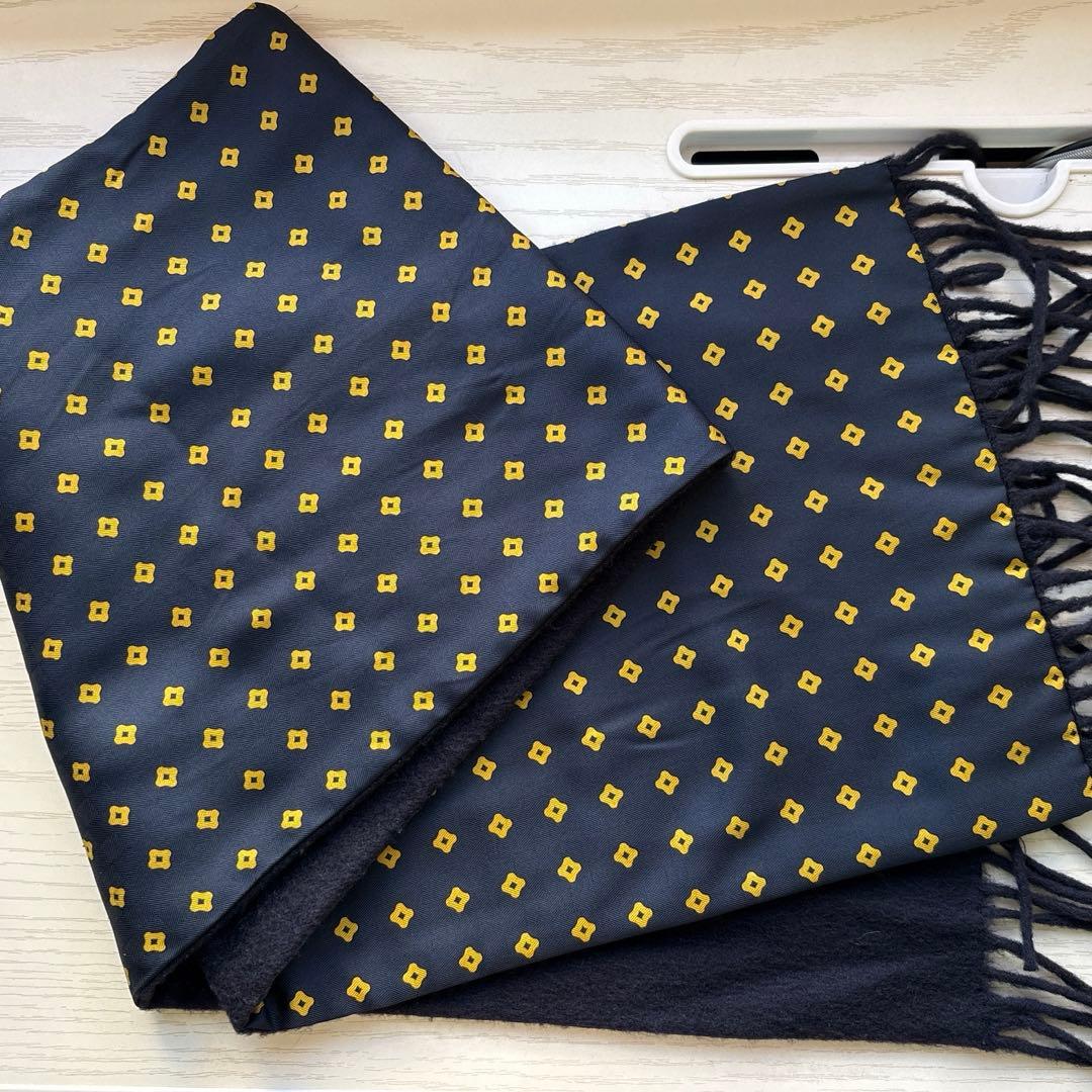 【イタリア製】HERNO マフラー カシミヤ100% ネイビー