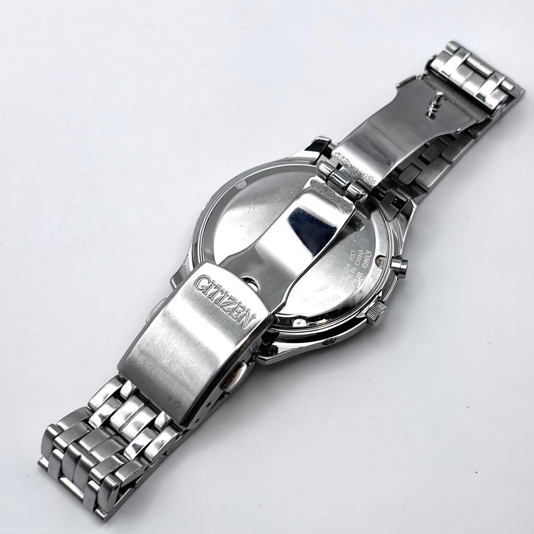 シチズン エコドライブ 電波ソーラー メンズ 黒文字盤 稼働品