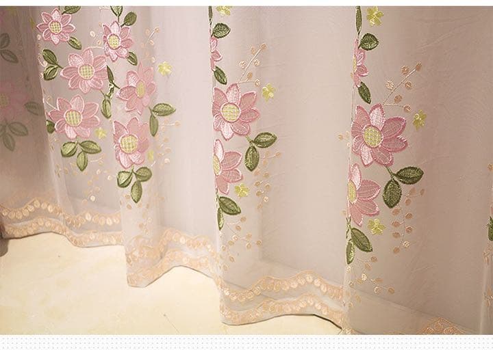 新品 カーテン 遮光 遮熱 両開き　柄布とレース　4枚セット