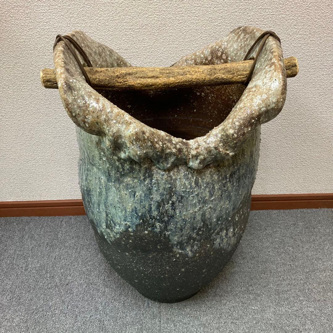 【未使用品】　傘立て 陶器 信楽焼 花器　花入れ　傘たて 傘入れ 傘置き