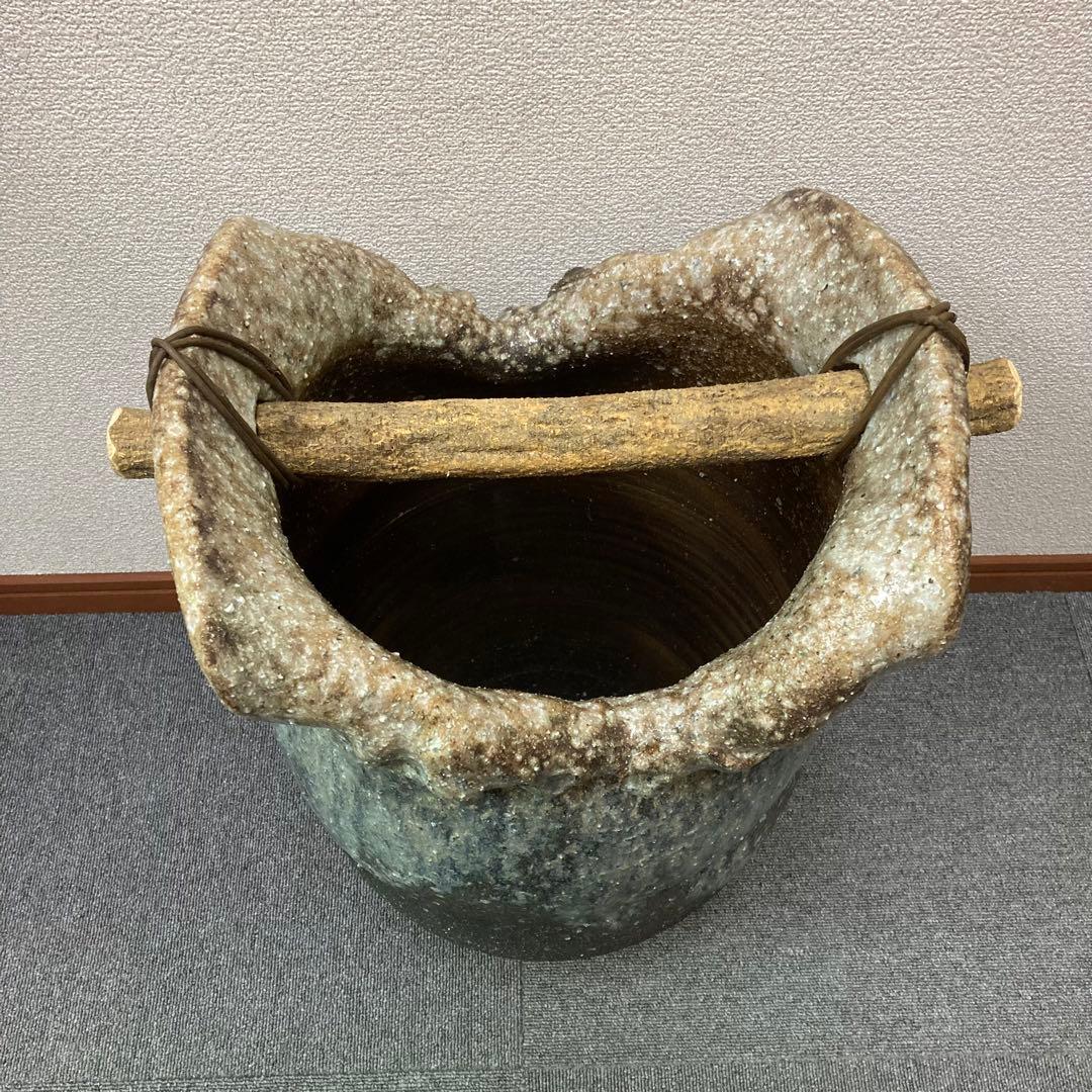 【未使用品】　傘立て 陶器 信楽焼 花器　花入れ　傘たて 傘入れ 傘置き