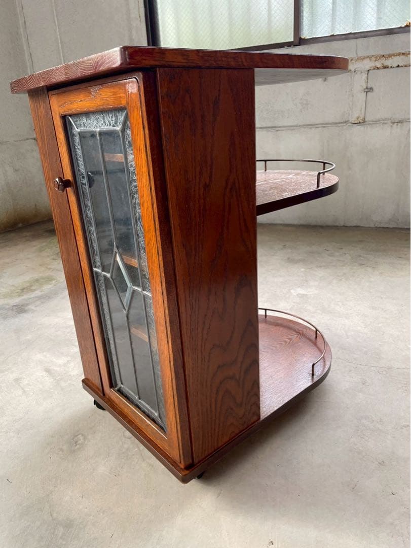 三越　ブルージュ　ステンドグラスサイドテーブル　収納棚