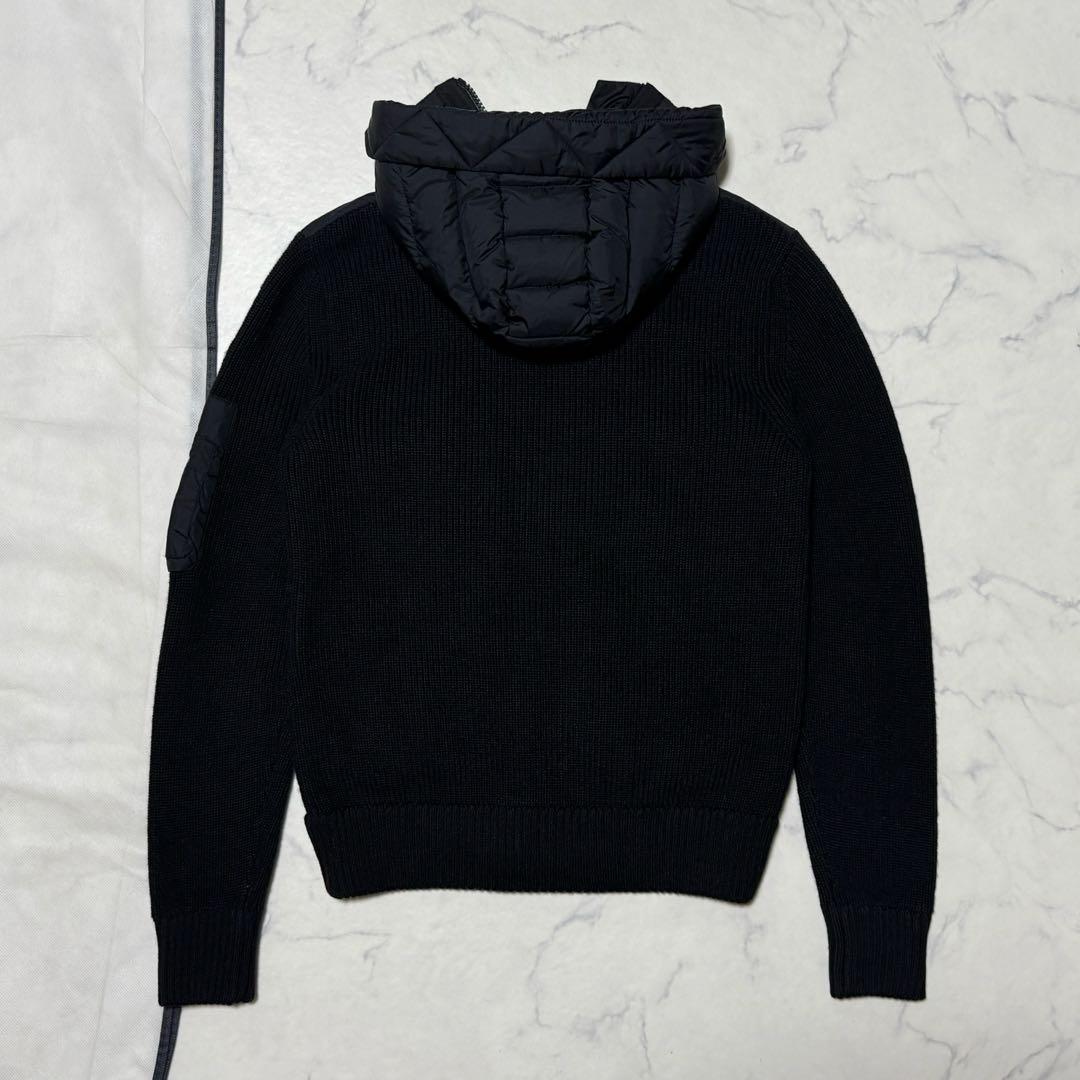 MONCLER ハイブリッドカーディガン ブラック S ニット ダウン 美品