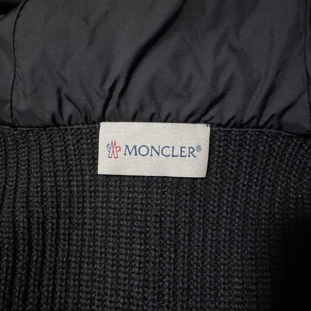 MONCLER ハイブリッドカーディガン ブラック S ニット ダウン 美品