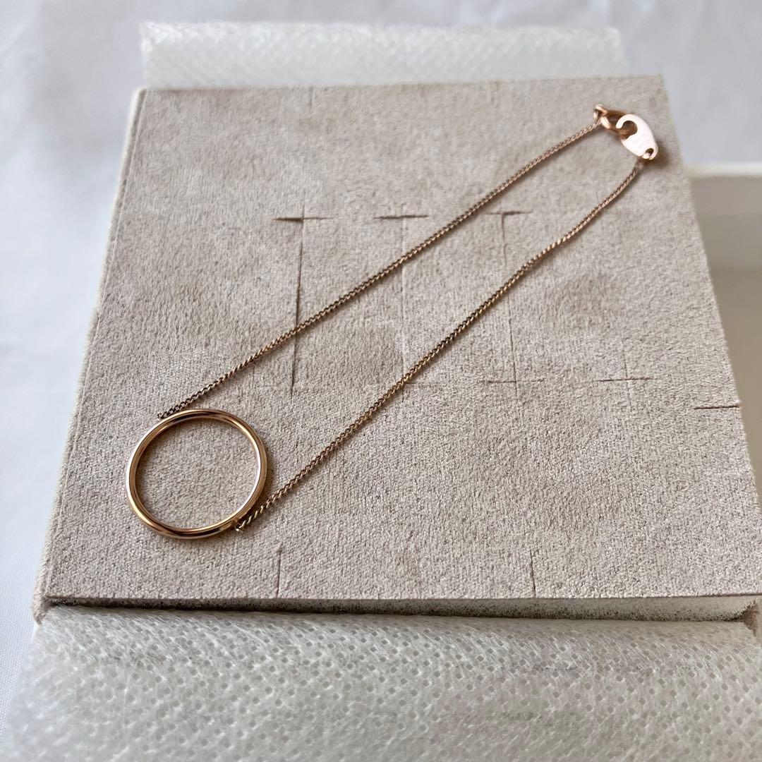 美品 ete エテ K10PGサークルブレスレット ピンクゴールド ミニマリズム