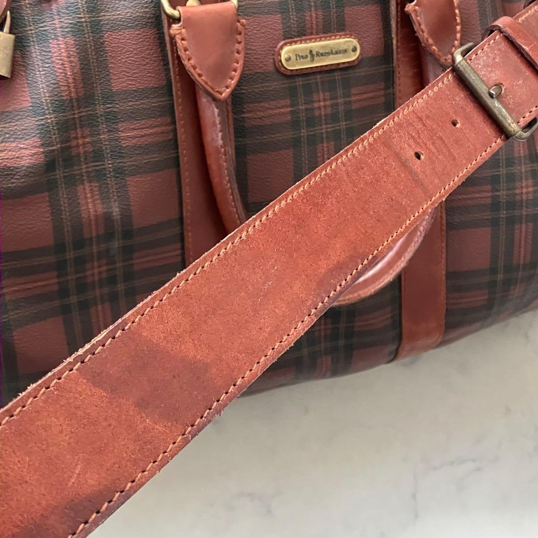 希少カラー✨ポロ ラルフローレン ボストンバッグ 2way 赤　PVC 旅行
