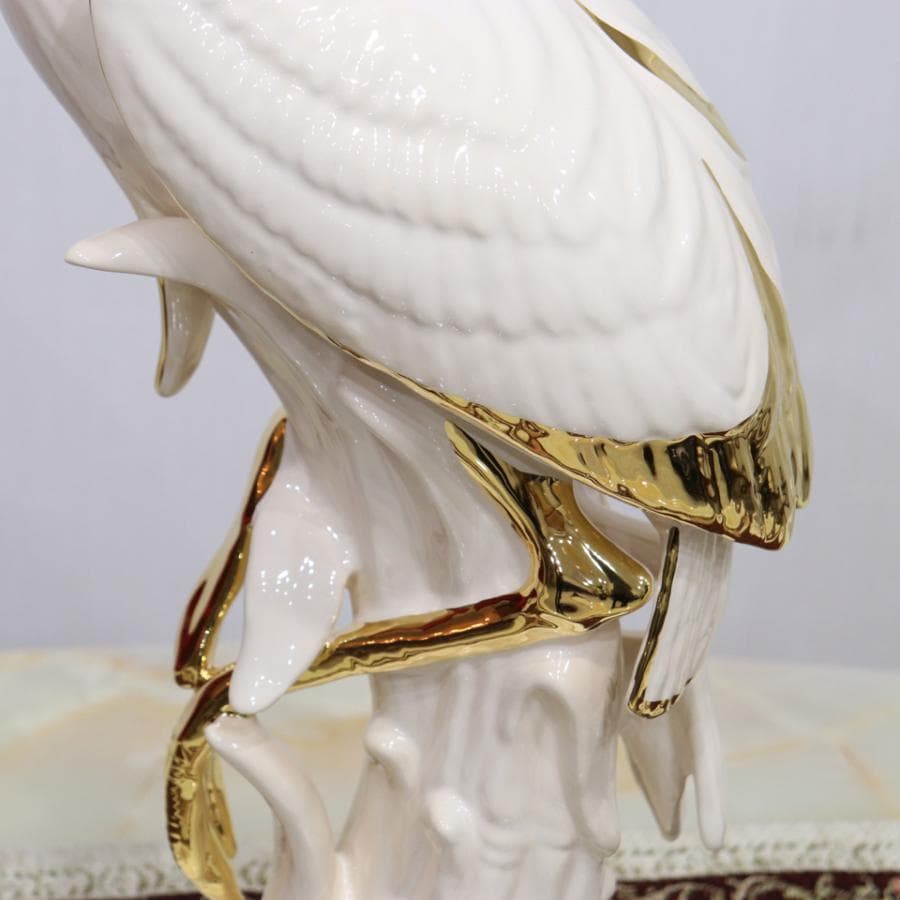 陶器 動物 サギ 置物 イタリア製 AHURA 白鳥