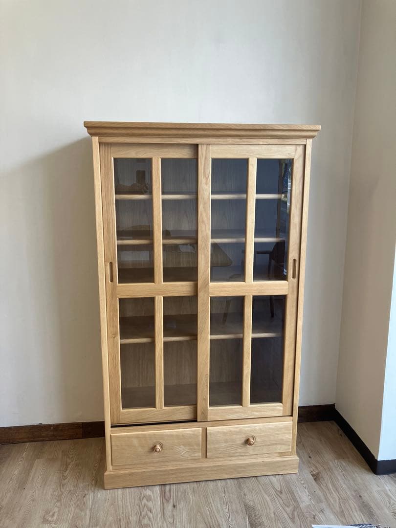 ナラ材　ブックボード　引戸　展示品