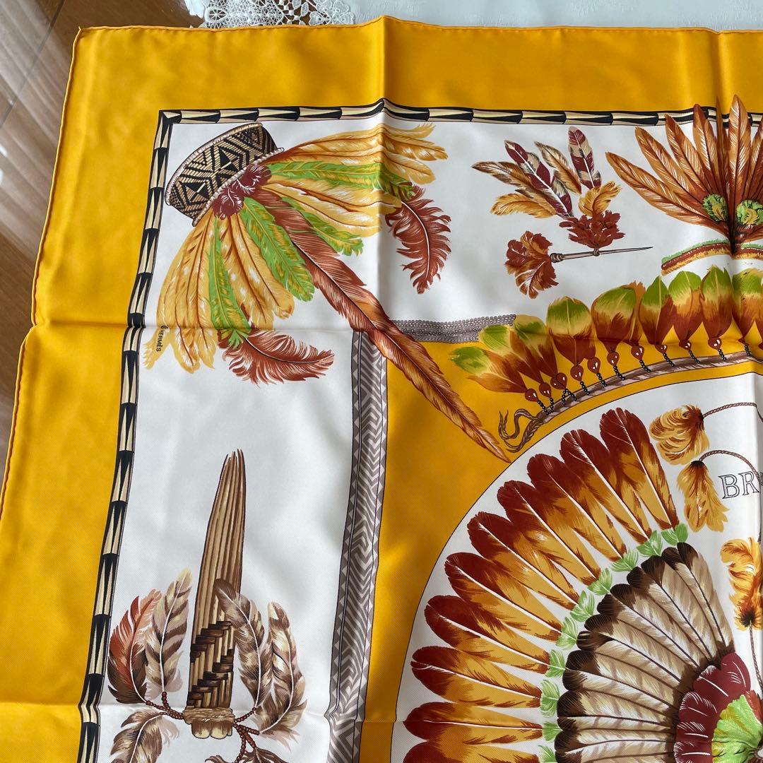 HERMES PARIS エルメス　ブラジル　イエロー　スカーフ