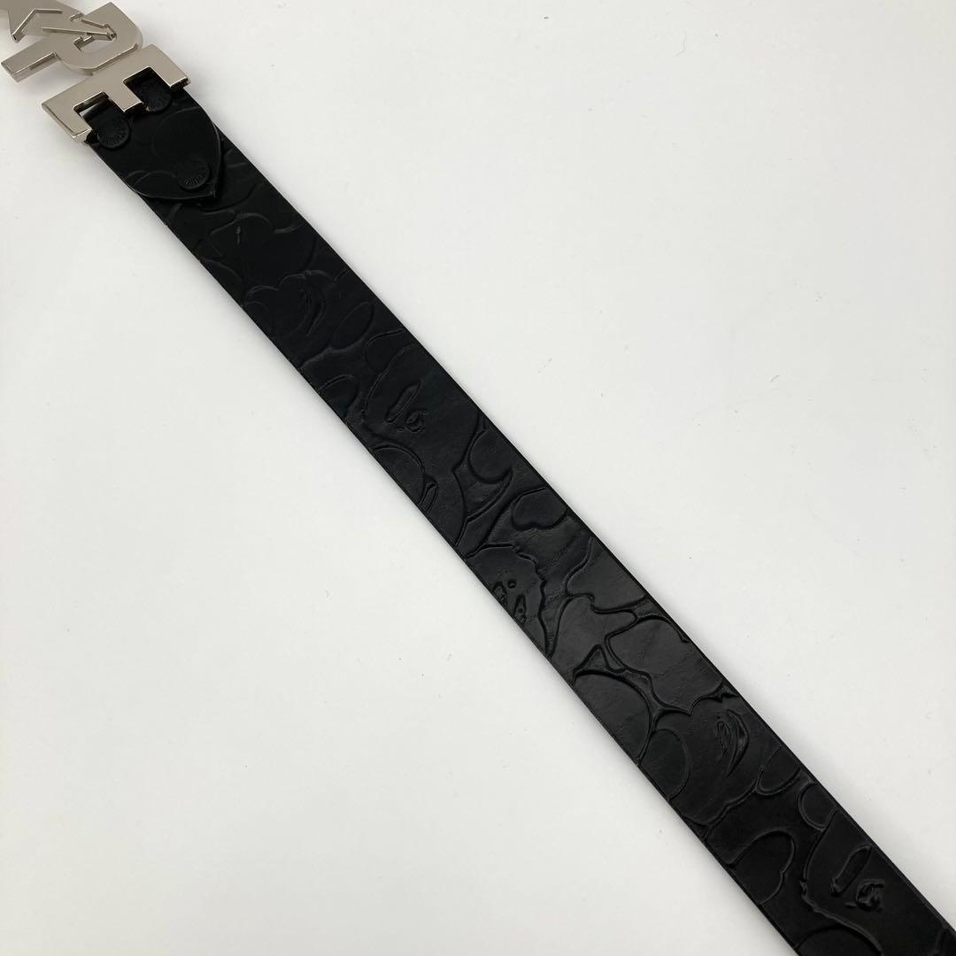 美品 BAPE ベルト 型押し STAカモフラ デカロゴ サル 猿 NIGO