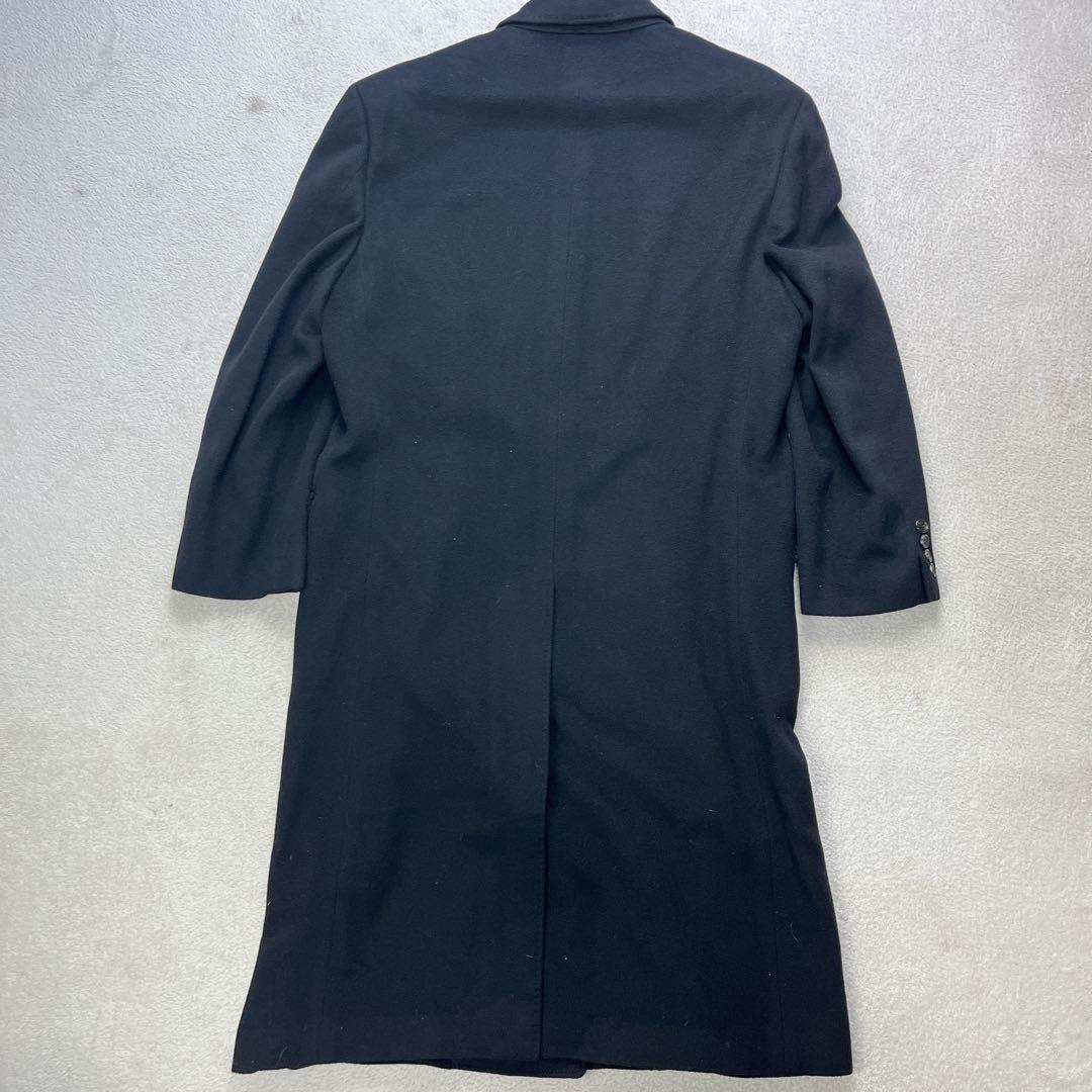 エルメネジルドゼニア カシミヤ ダブル 黒 チェスターコート ロング Lサイズ