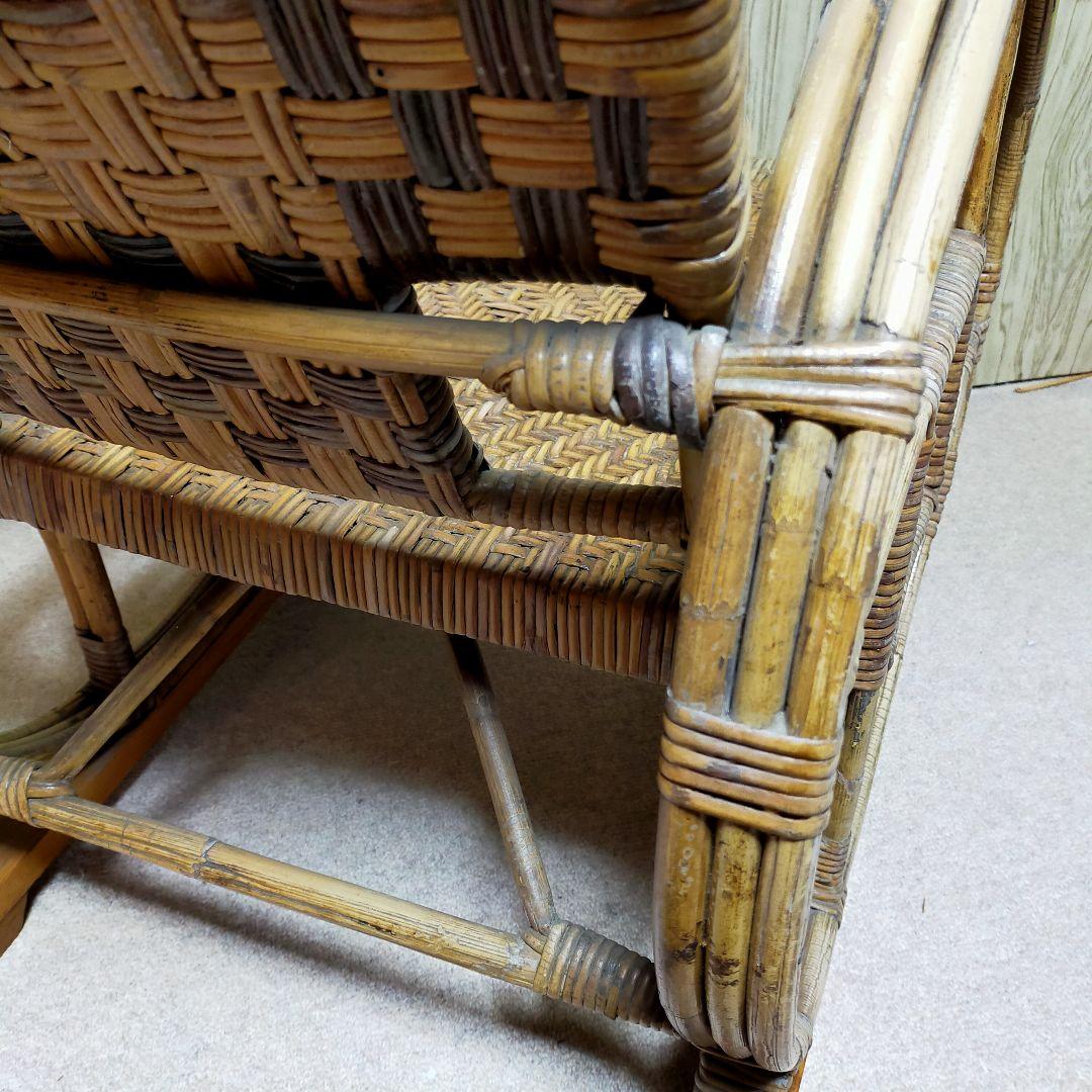 最終価格　ラタン 　籐の椅子　背もたれは十字　籐製品　台湾高雄　1956年購入