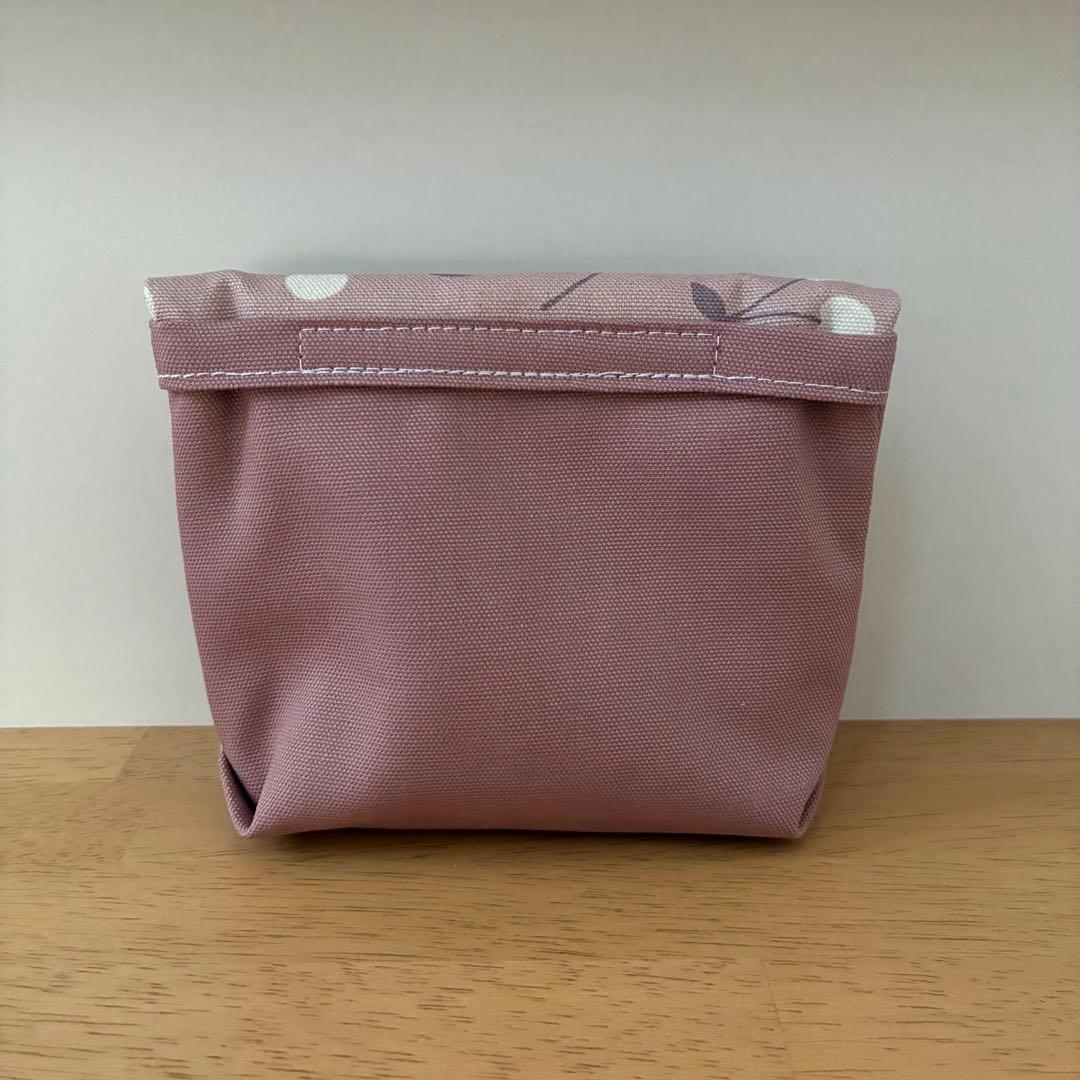 フタにファスナー☆移動ポケット☆さくらんぼ☆ピンク☆ハンドメイド