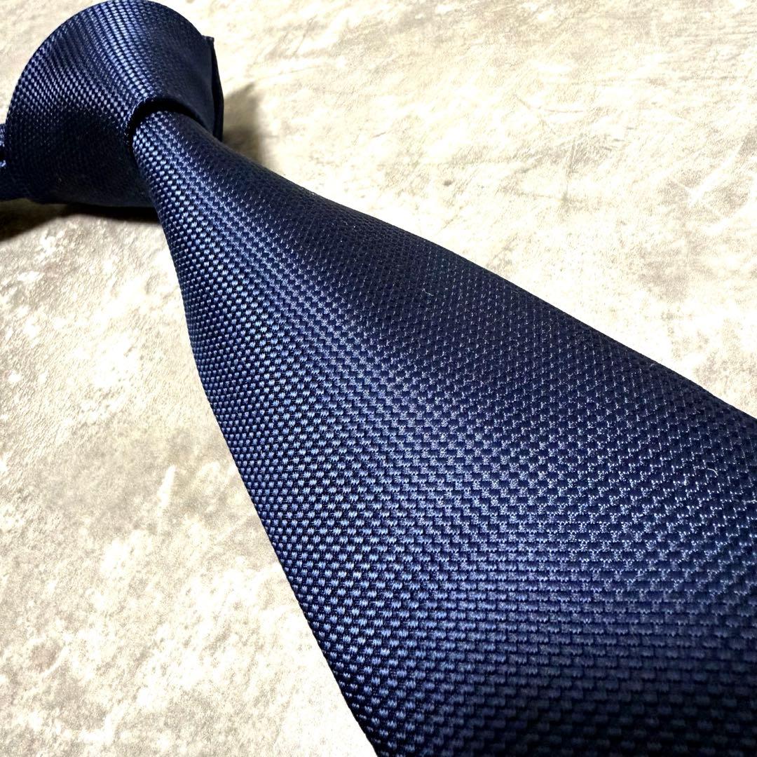 ラン FAIRFAX フェアファックス ネクタイ ネイビー ソリッド 無地