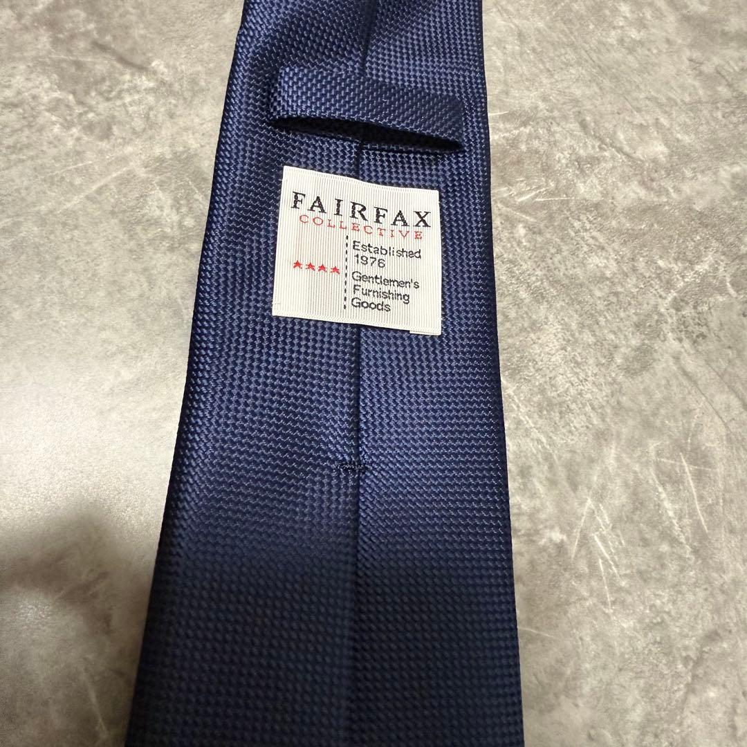 ラン FAIRFAX フェアファックス ネクタイ ネイビー ソリッド 無地