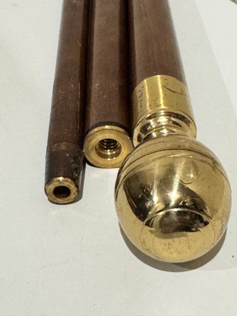 ビンテージの航海用真鍮製ボールノブ付きビクトリア朝風木製ウォーキングスティック