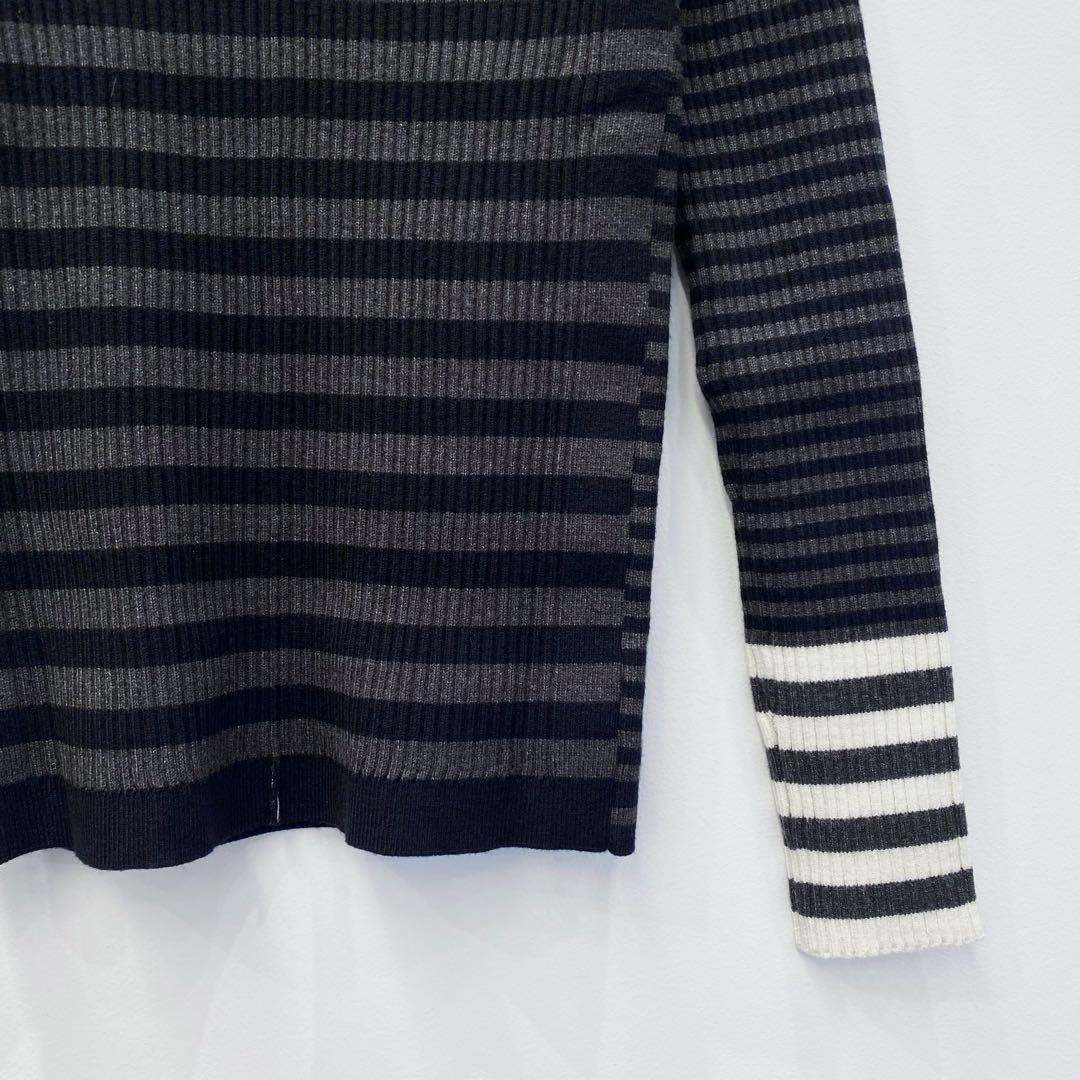 【新品・未使用】MARECHAL TERRE ボーダータートルリブニット