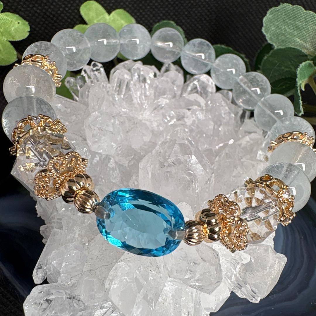 ＊みーにゃん様お取置き3/1＊【高品質】トパーズ　宝石カット　ブレスレット