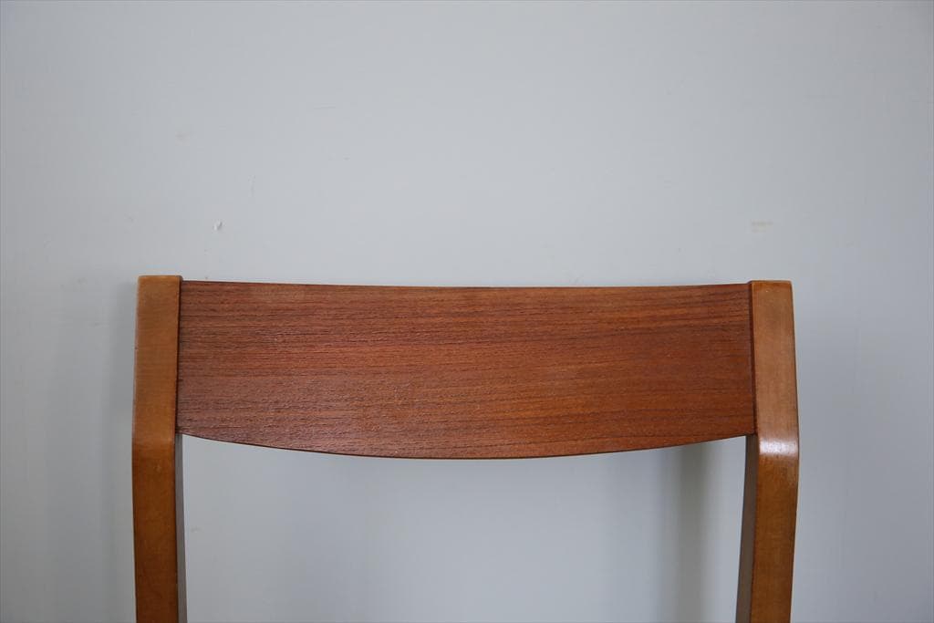 英国ヴィンテージチーク古木ダイニングチェア/椅子イス/モダン(92-259-2)