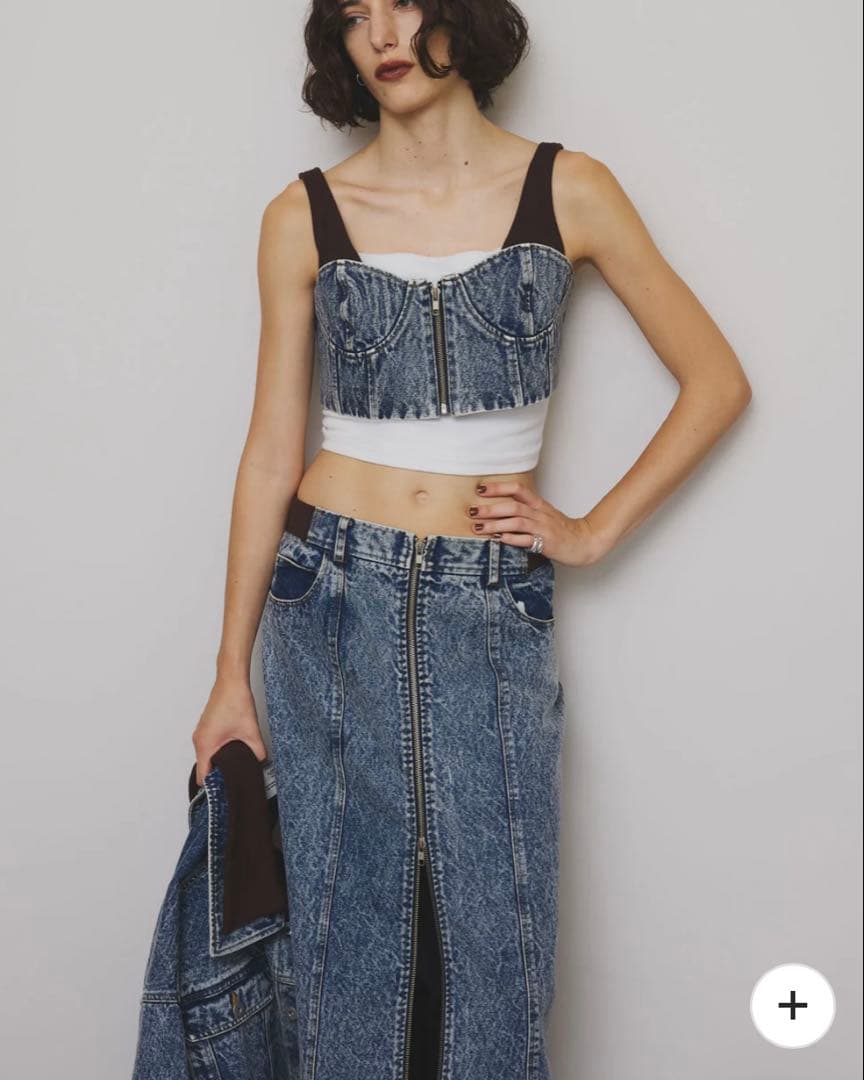 【セット売り】RIB MIX DENIM SKIR T &ビスチェ