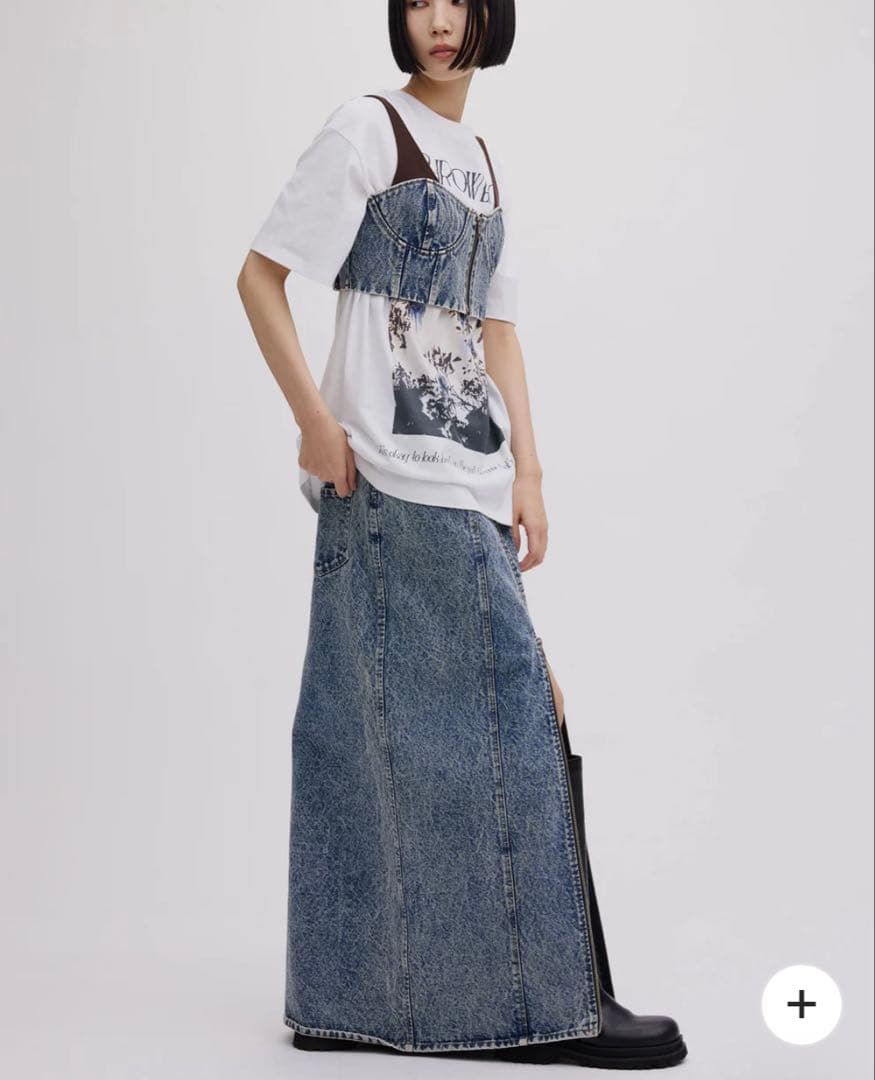 【セット売り】RIB MIX DENIM SKIR T &ビスチェ