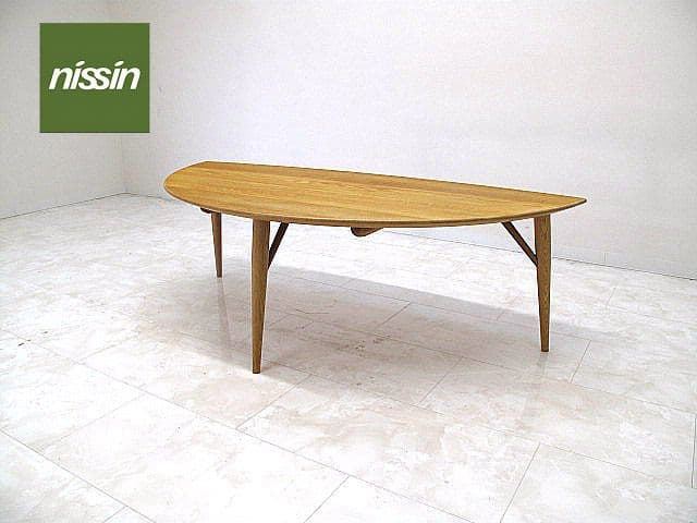 美品　日進木工「WHITE WOOD Leaf」 リビングテーブル　約15.7万