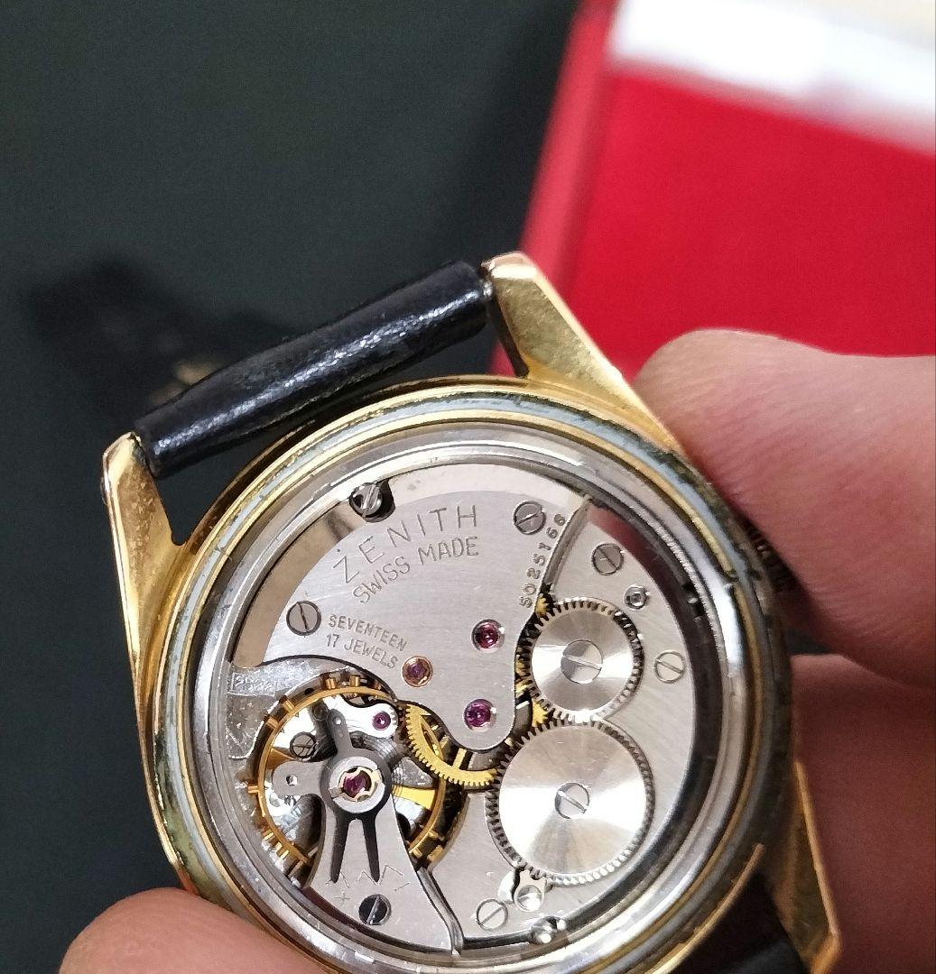 ゼニス ヴィンテージ手巻き時計 メンズ　ZENITHベルトBOX付き稼働中