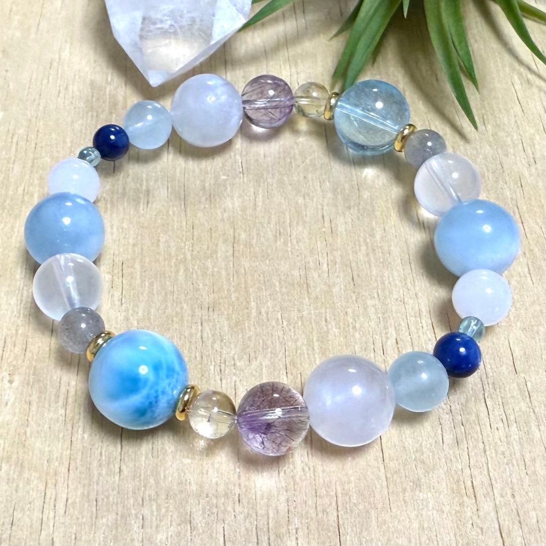 天然石（ラリマー、ブルートパーズ、ムーンストーン、スーパーセブン等）ブレスレット