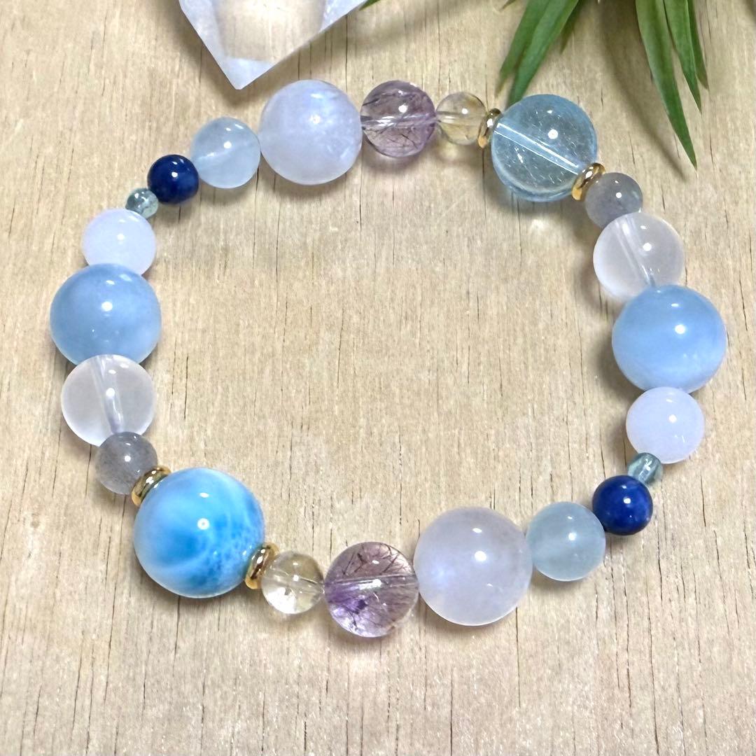 天然石（ラリマー、ブルートパーズ、ムーンストーン、スーパーセブン等）ブレスレット