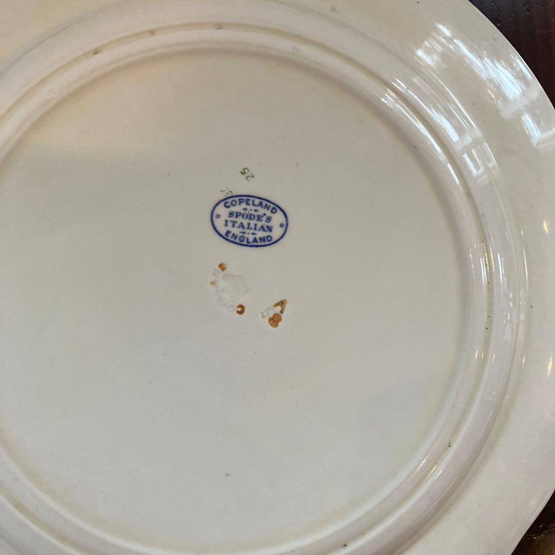 英国スポード　ブルーイタリアン　大皿　4枚セット　アンティーク