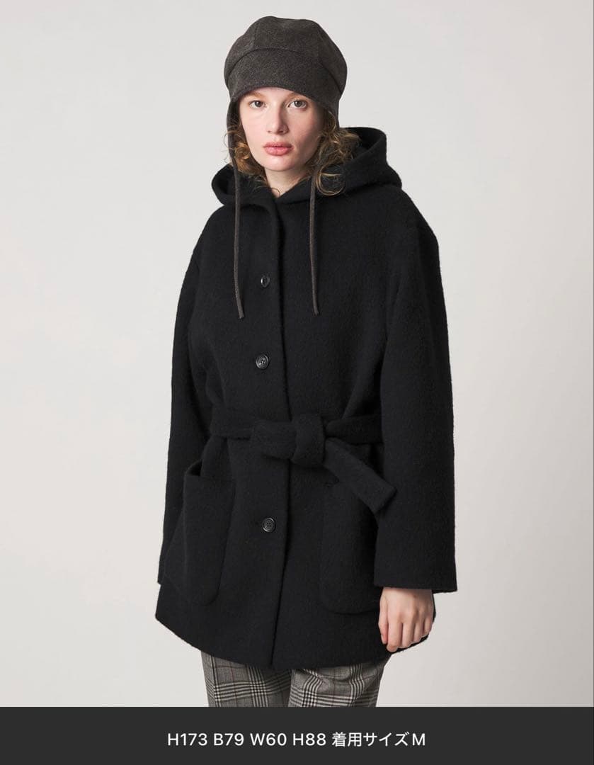 Steven Alan シャギー フード コート ブラック M