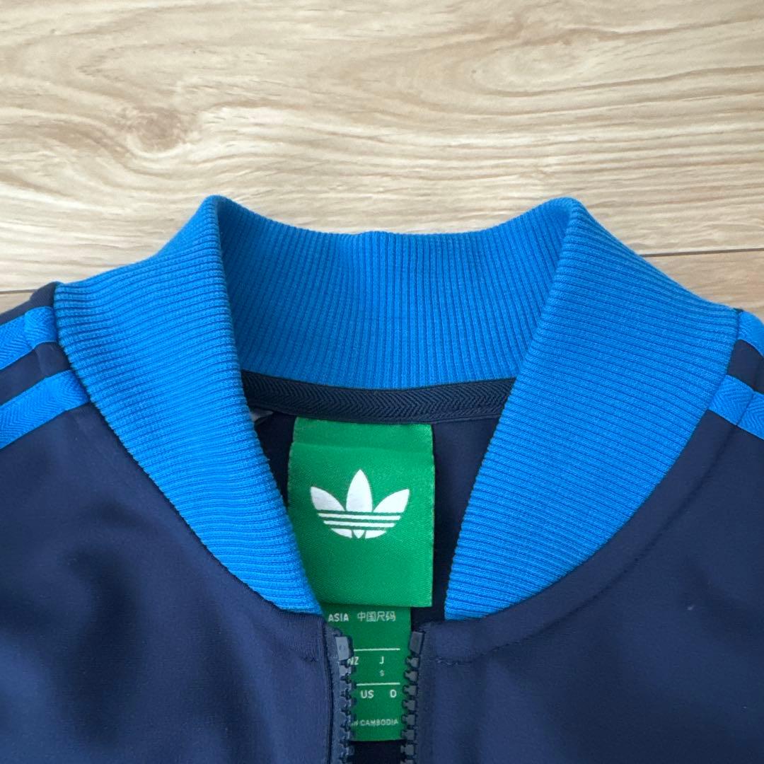 【美品】adidas ジャージ ジップアップ　ネイビー S