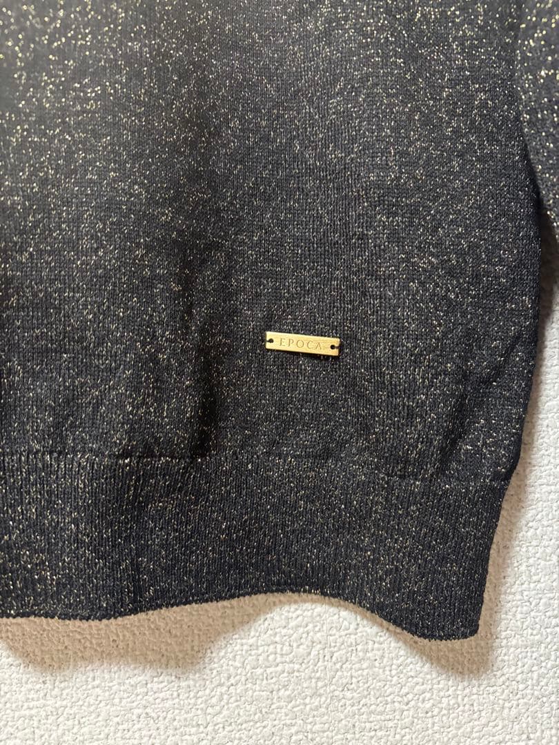 【新品】EPOCA タートルネック　ラメニット ブラック