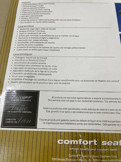 デザイナー EZ クローズ ブラック ウォールナット木製丸型便座