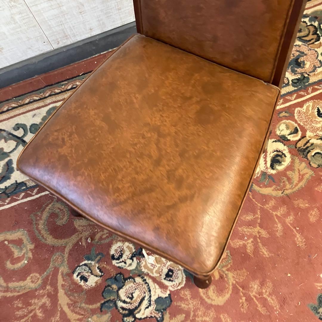 ⑤北欧レトロ マルニ木工 木製椅子 鋲打ちダイニングチェア ロビーチェア 古家具