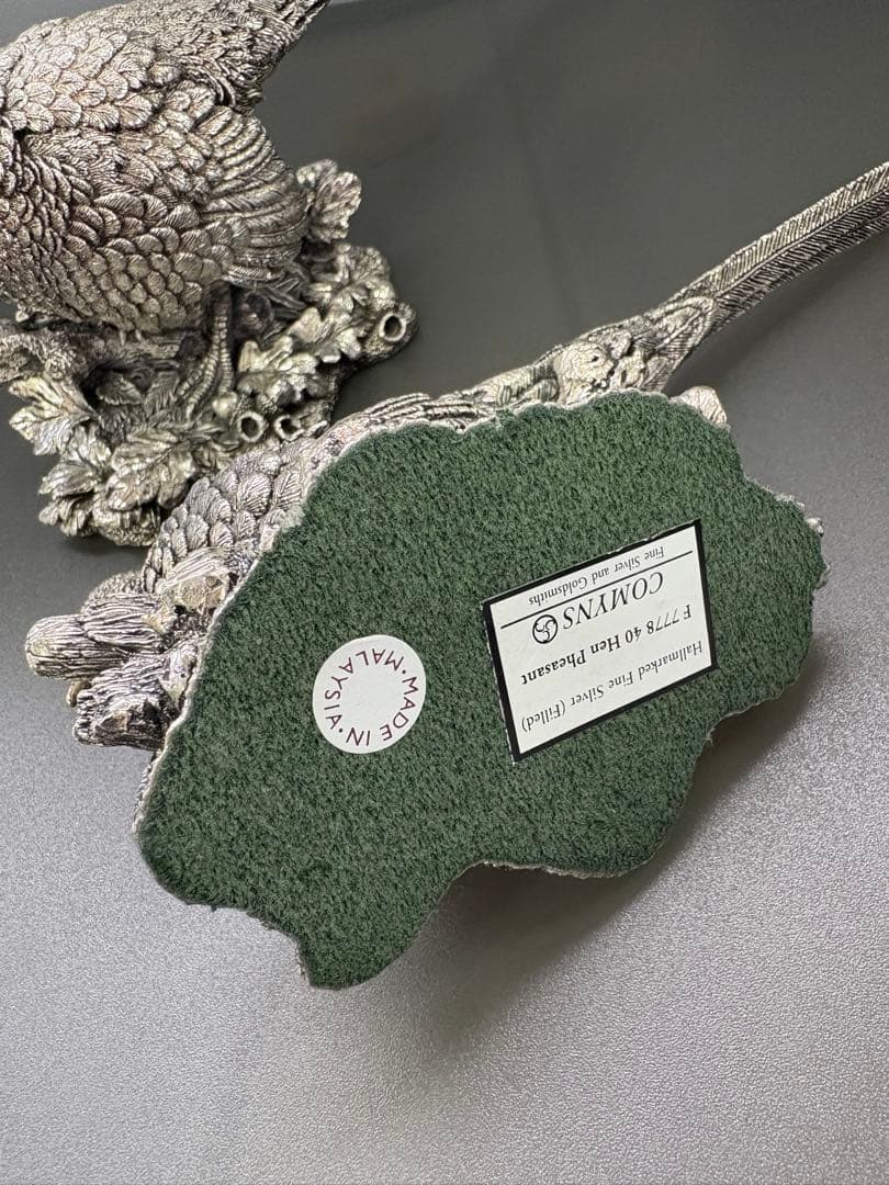 英国カントリーアーティスト社 純銀張彫刻 雄雌2体<No.1444>