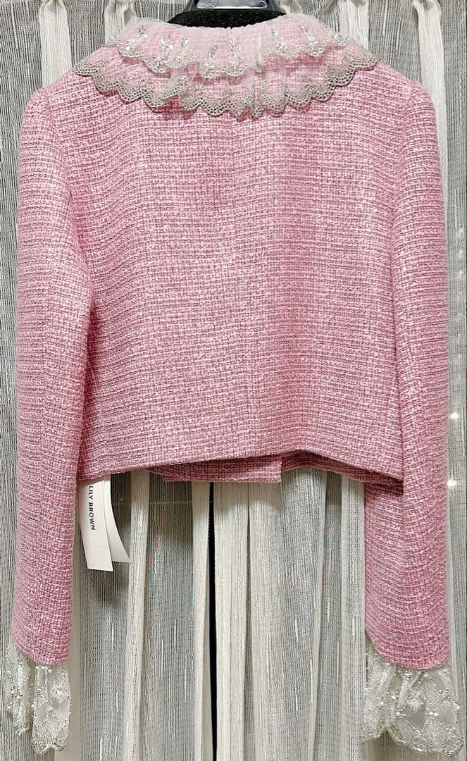 ［L.B CANDY STOCK]スカラップビジューアタッチドジャケット