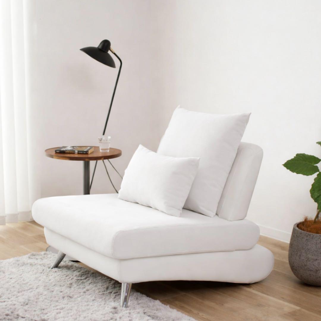 ホワイト 1人掛けソファ 幅80cm