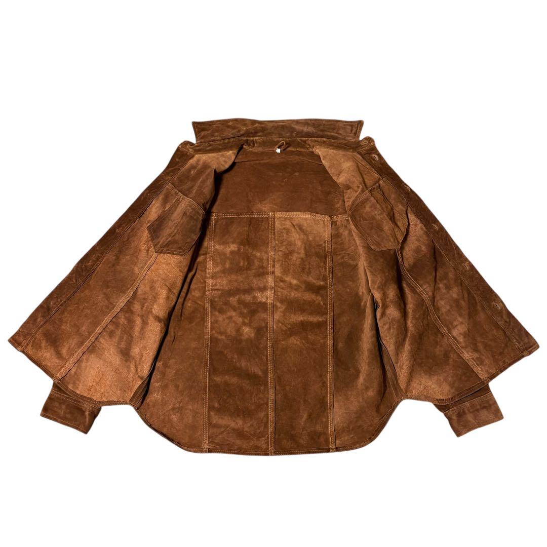 おざわ ヴィンテージ 本革スエードレザー シャツジャケット XLウエスタン