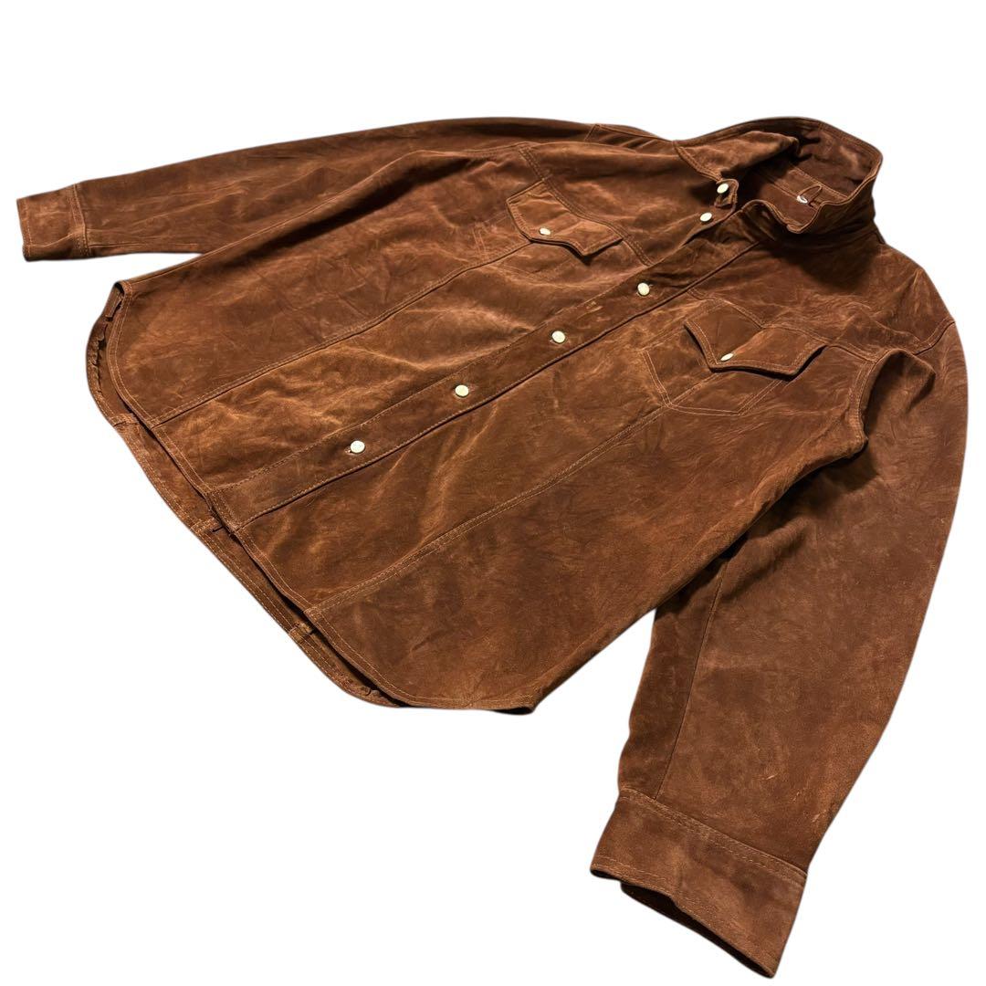 おざわ ヴィンテージ 本革スエードレザー シャツジャケット XLウエスタン