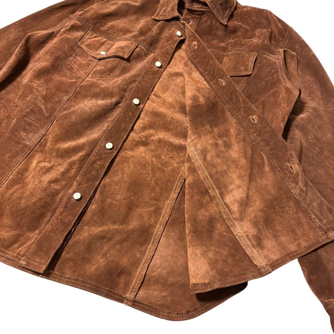 おざわ ヴィンテージ 本革スエードレザー シャツジャケット XLウエスタン
