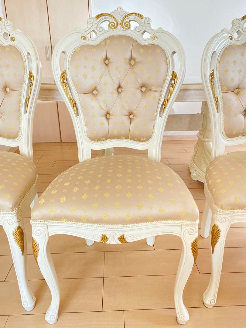 ②サルタレッリヴェルサイユ　ダイニングテーブル &チェア4脚　※5点販売のみ