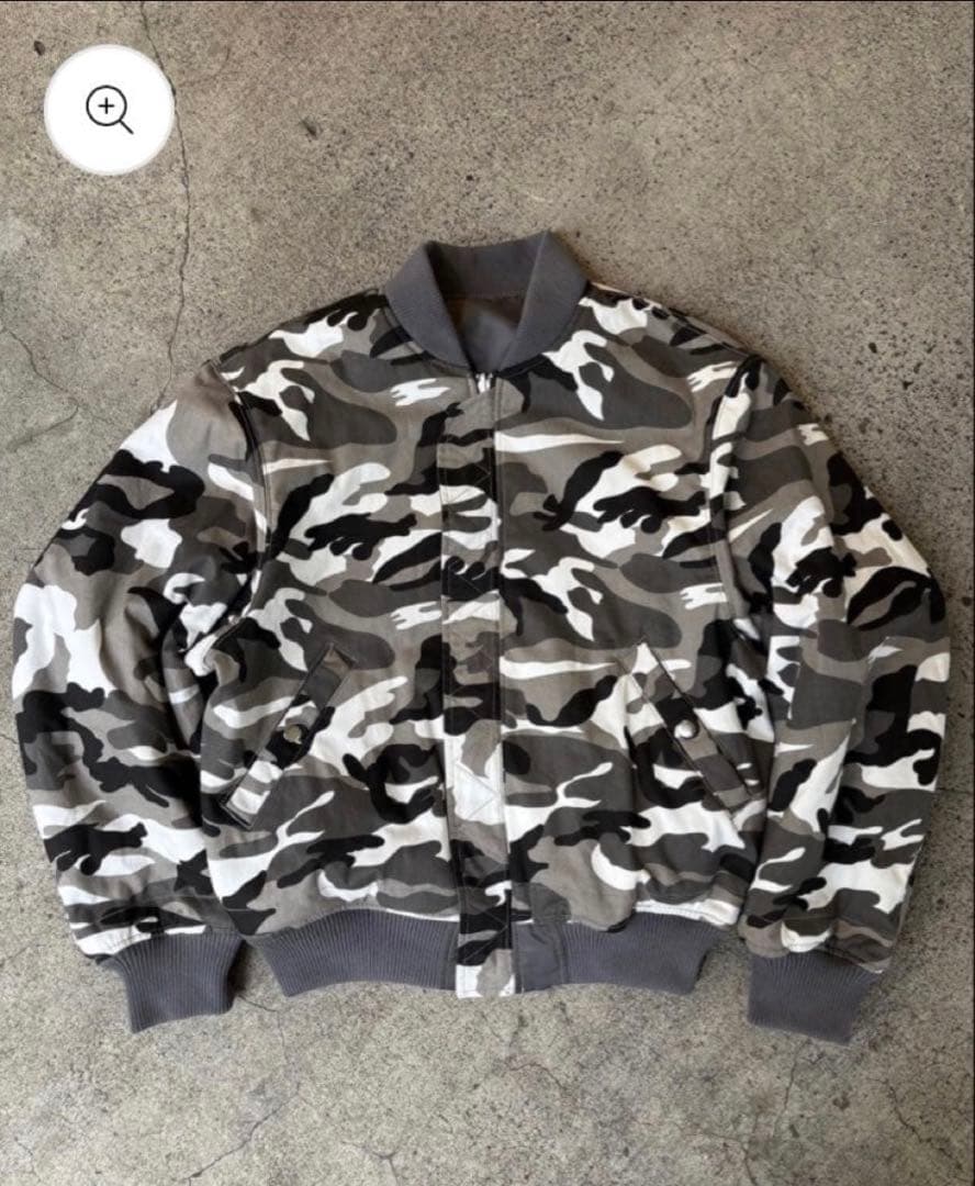 Belvet Camo Reversible MA-1 Jacket グレー