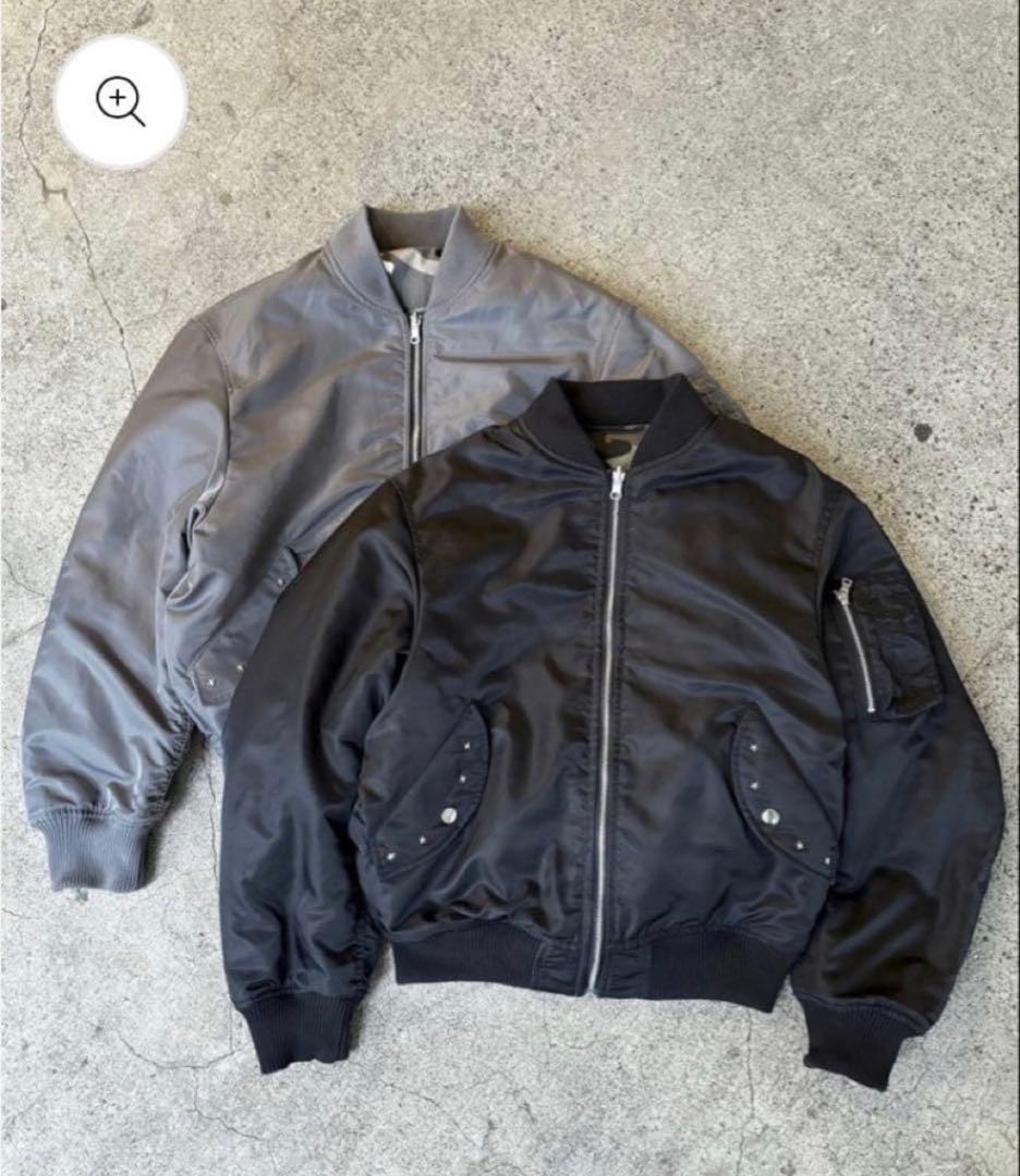 Belvet Camo Reversible MA-1 Jacket グレー