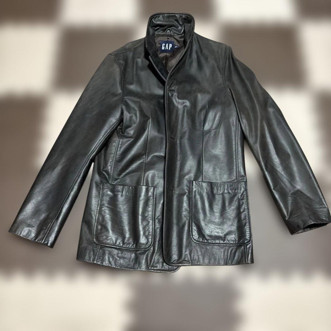 GAP ブラックレザージャケット M牛革100%