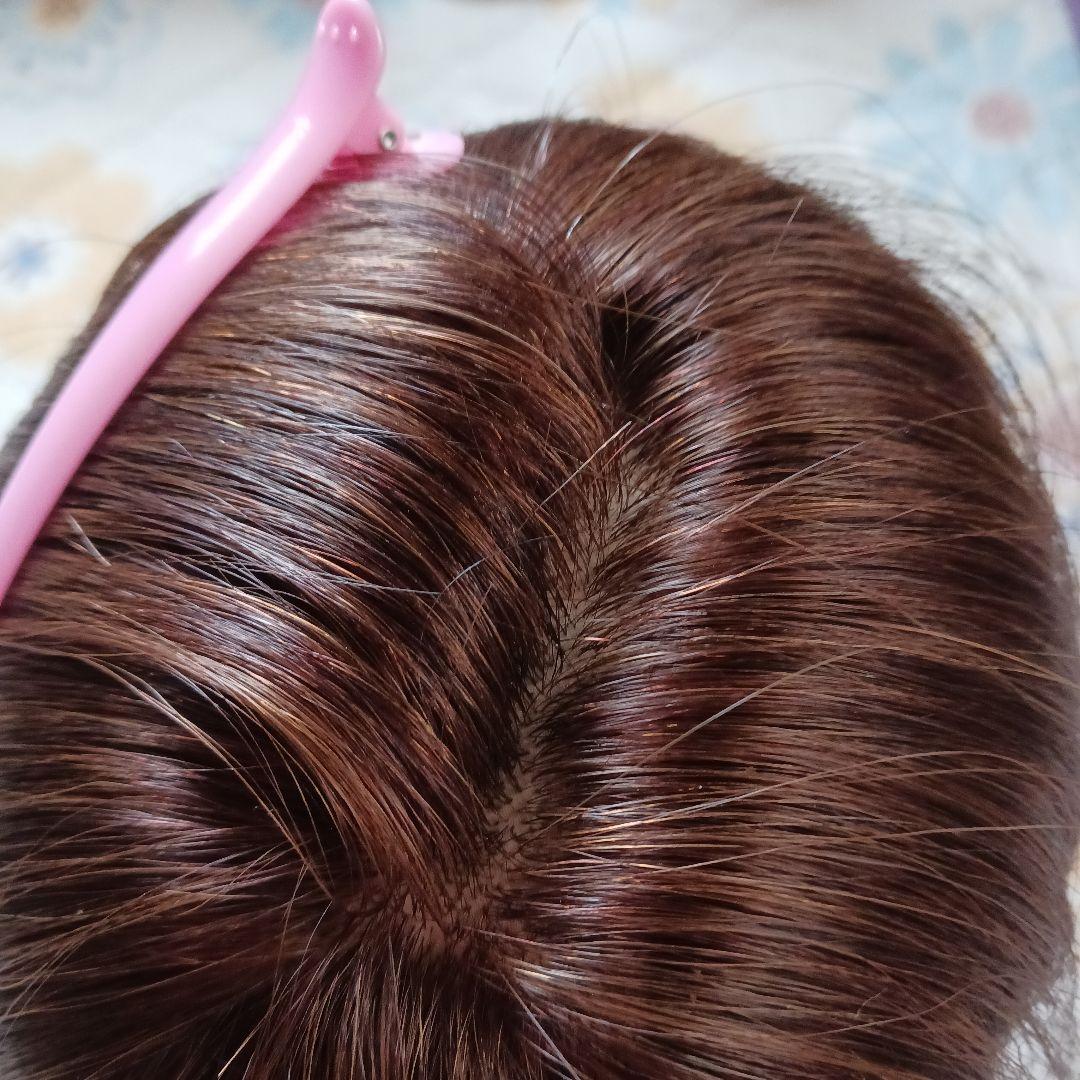 今月末削除★高級人毛100%手植えロング部分ウィッグ★訳あり