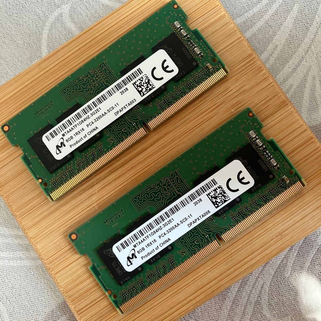 Micron 8GB DDR4 メモリ 3200AA 2枚セット　計16GB