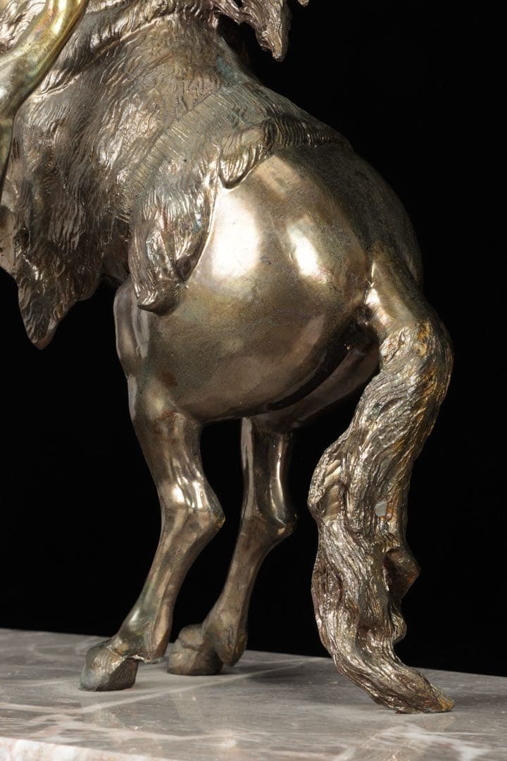 【西洋刻美術】フランス作家 金属彫刻像 『Marly horse マルリーの馬』