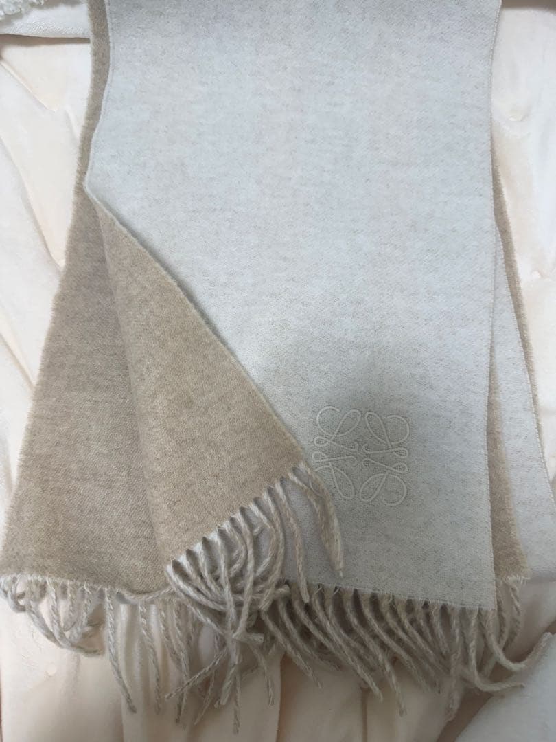 LOEWE バイカラー スカーフ (ウール&カシミヤ)