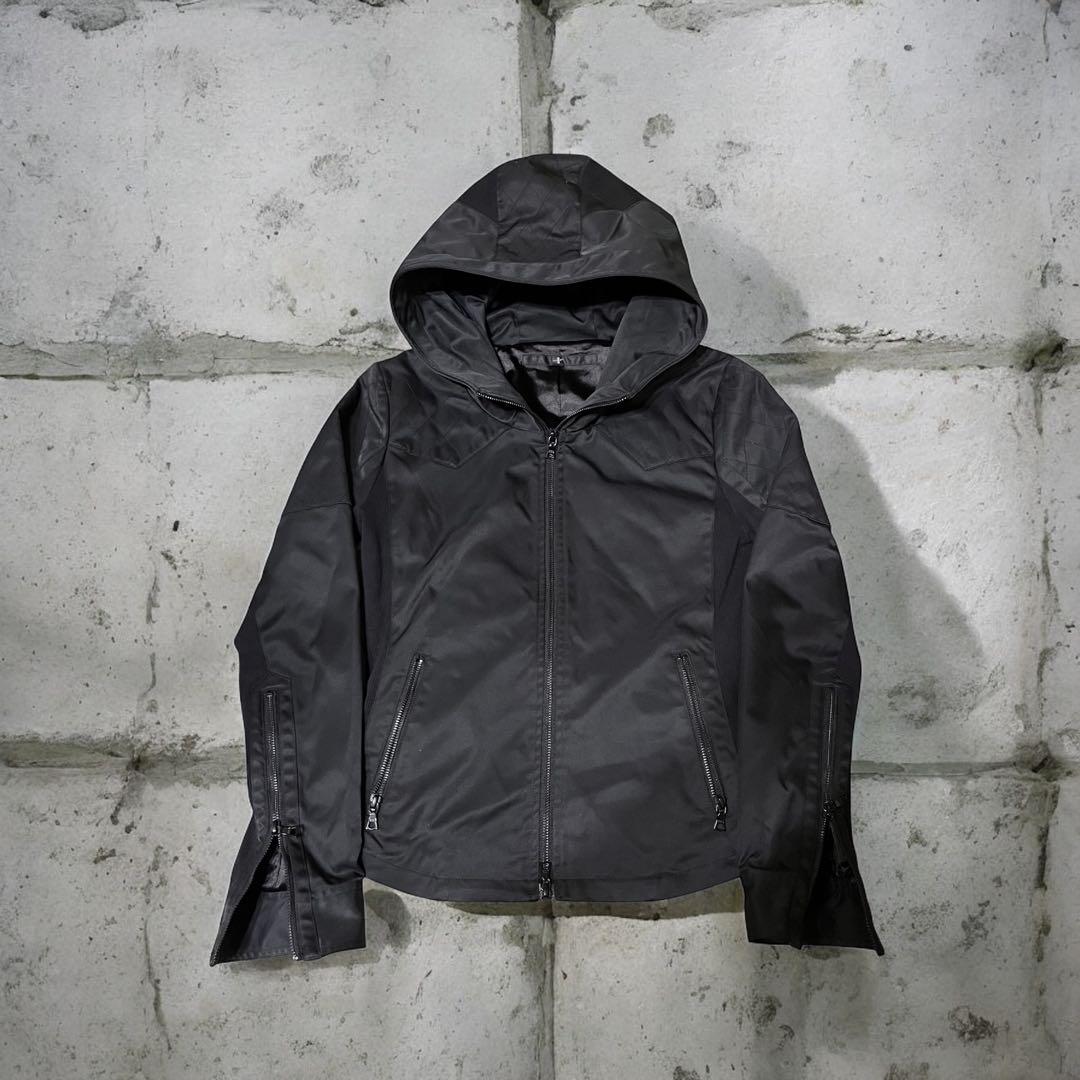 NO ID. zip up フーディ　ジャケット　ダブルジップ　M ギミック